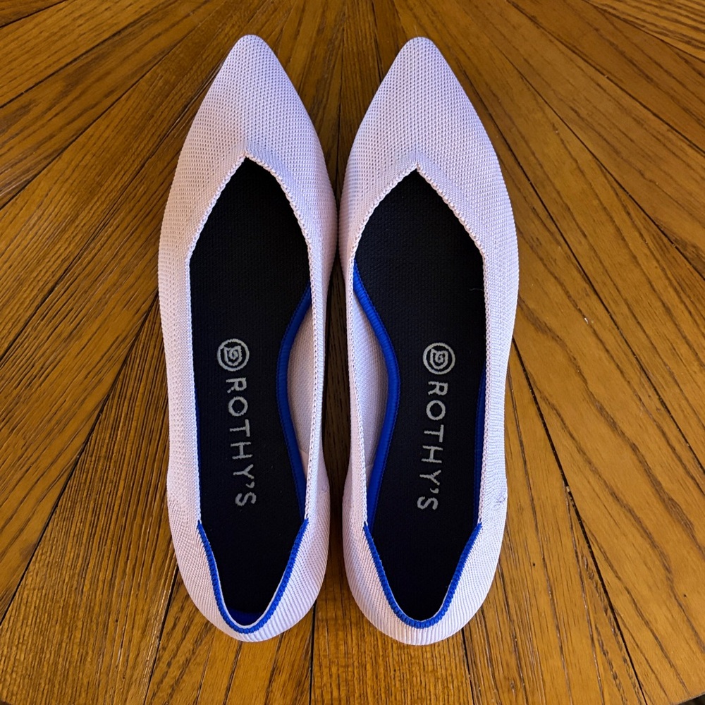 Rothy's Pointed Pink Flats Size 10 Spring Summer Travel Vacation Business Casual